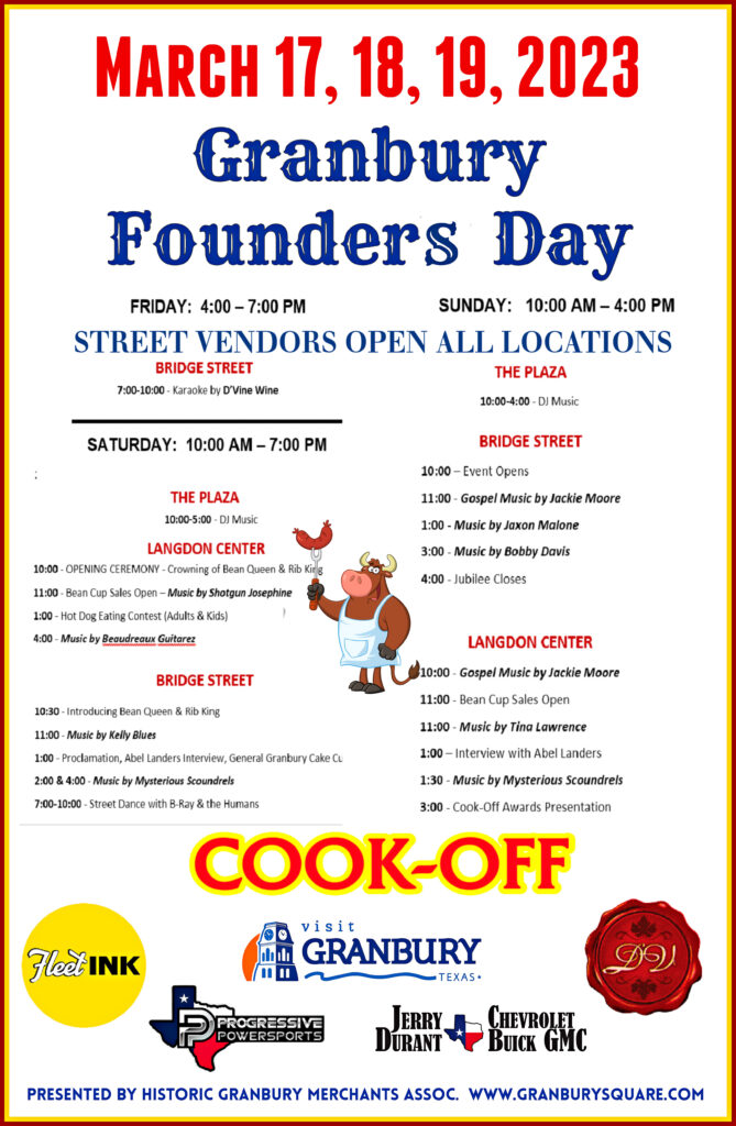 Granbury Founder's Day Jubilee and CookOff Historic Granbury