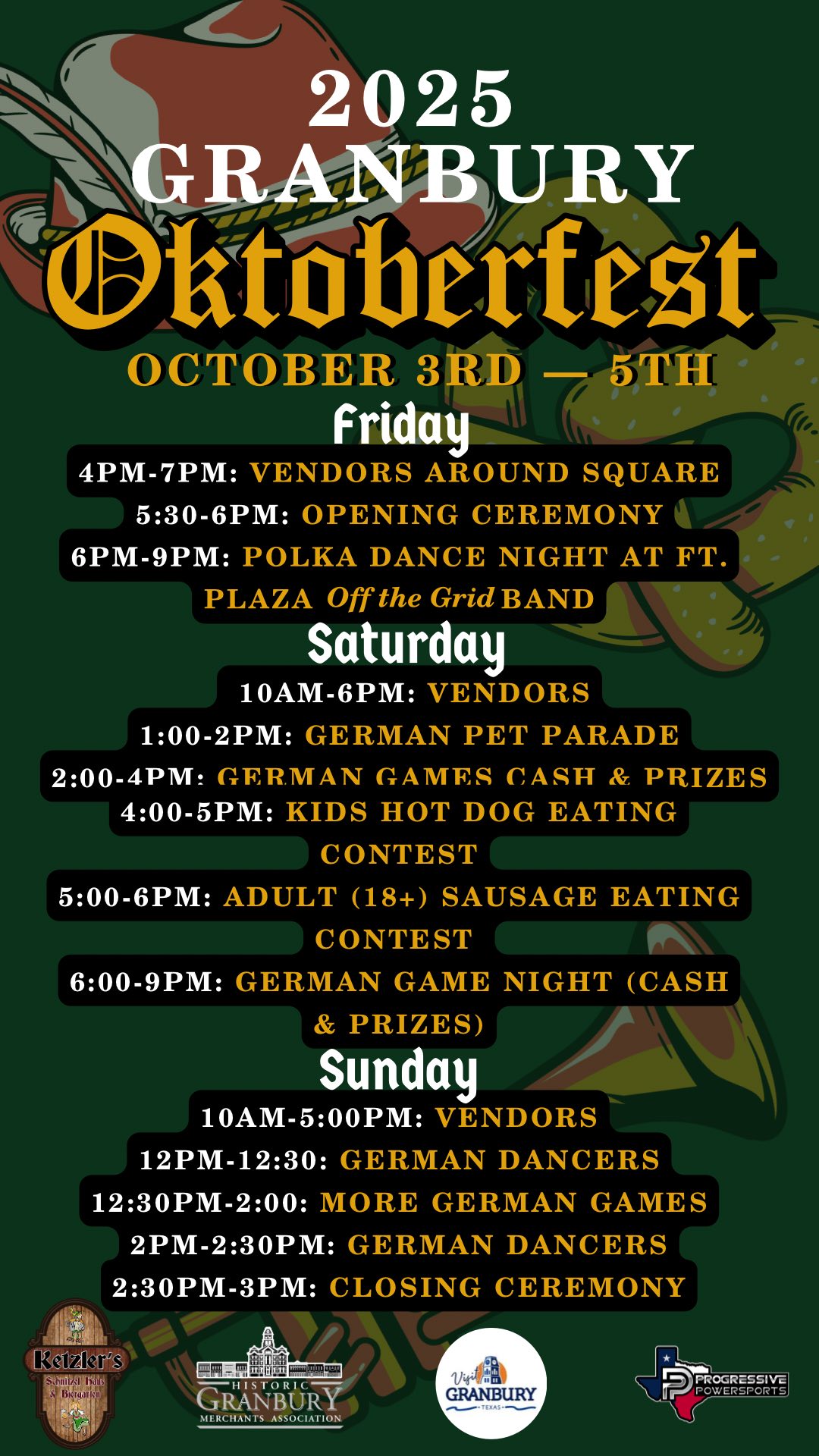 Oktoberfest Schedule