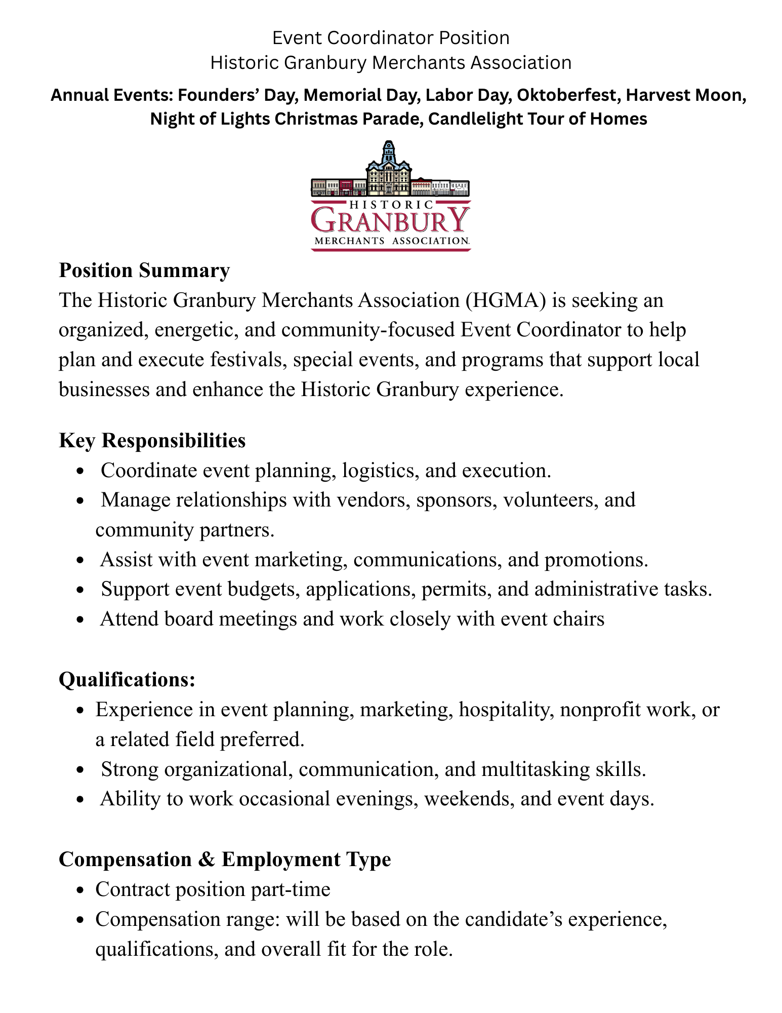 Event Coordinator Job Description